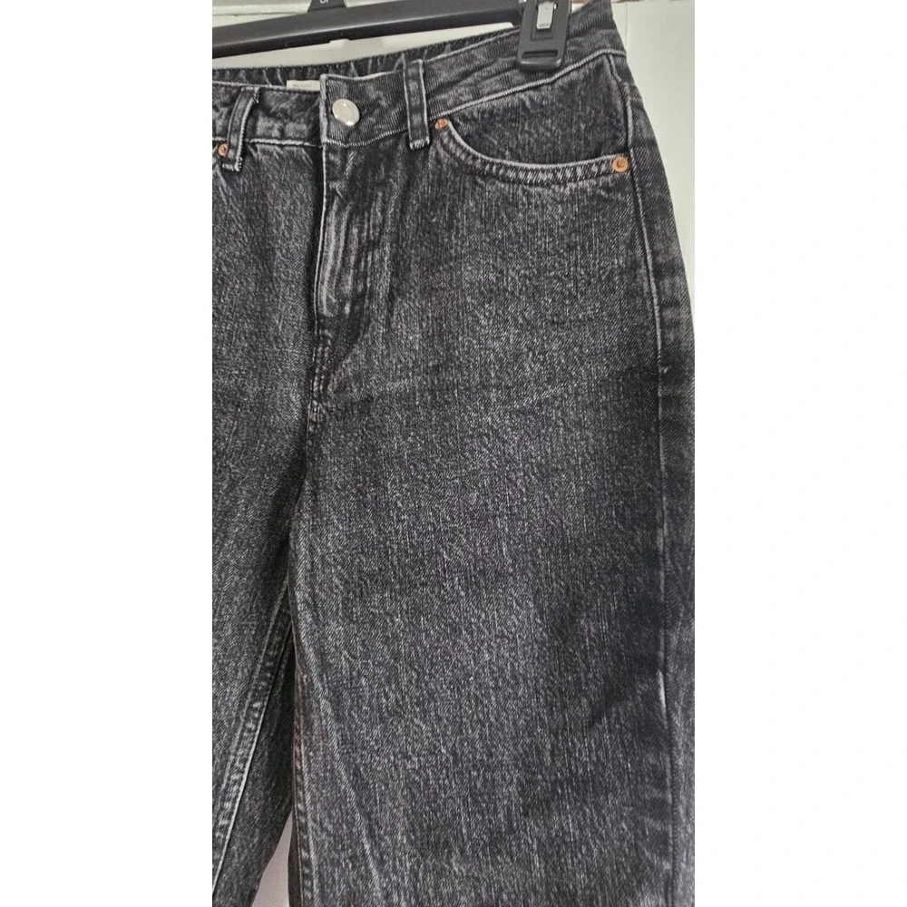NWT‎ TOPSHOP MOTO MOM woman Sz W26 black wash denim jeans